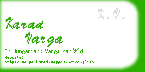 karad varga business card